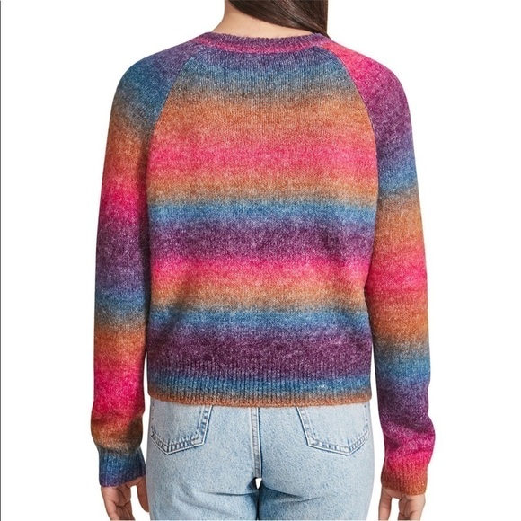 BB Dakota by Steve Madden striped pastel ombré fuzzy sweater size XL - Picture 7 of 14